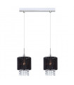 Suspension en cristal Astra BK Chrome, noir, abat jour noir