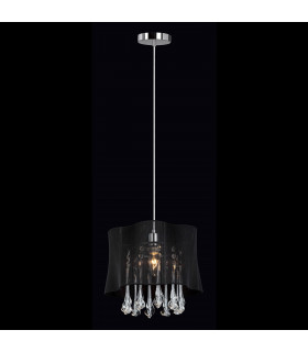 Cali Chrome crystal pendant lamp, black