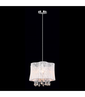 Cali Chrome Kristall Pendelleuchte, weiß