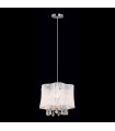 Cali Chrome crystal pendant light, white