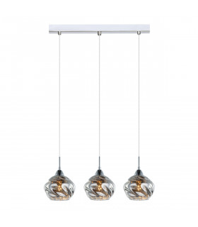 Lámpara colgante de cristal cromado Ritmo