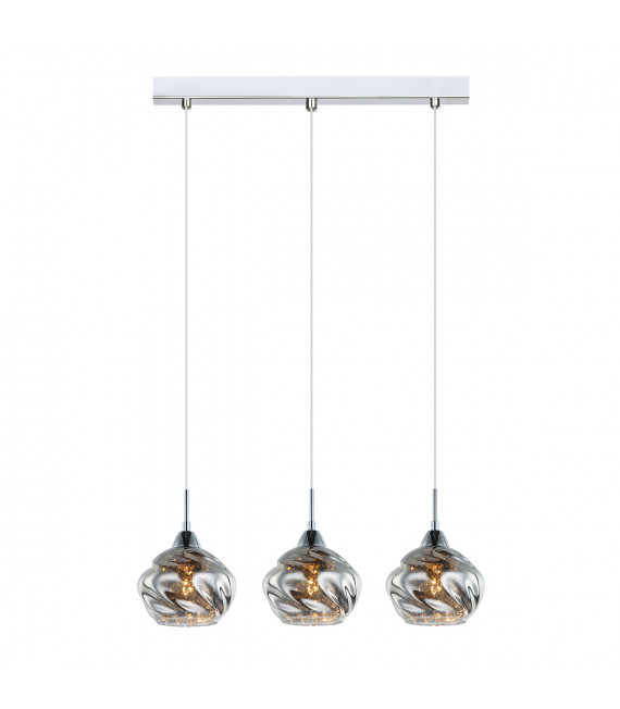 Suspension en cristal Ritmo Chrome 3 ampoules