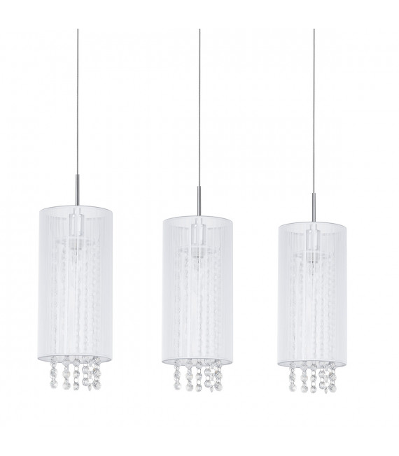 Lana WH white crystal pendant light 3 bulbs