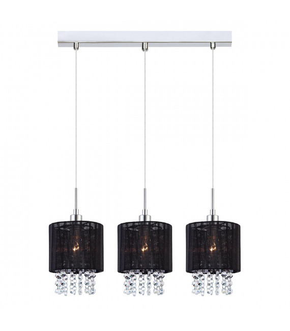 Lámpara colgante de cristal Astra BK Cromo, negro