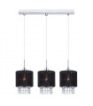 Astra BK Chrome crystal pendant lamp, black in fabric