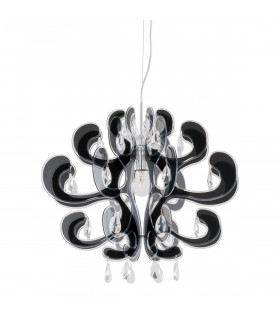 Emporio Crystal, lámpara de suspensión Negro