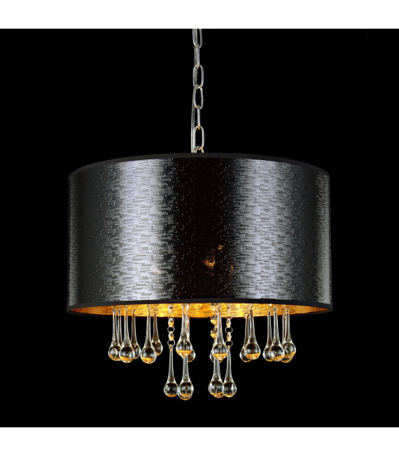 Lampada a sospensione in cristallo Sasha Chrome, nera