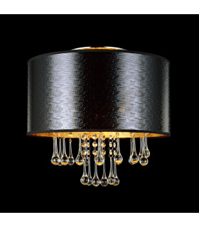 Lampada a sospensione in cristallo Sasha Chrome, nera