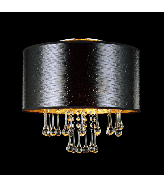 Sasha Chrome crystal pendant lamp, black metal