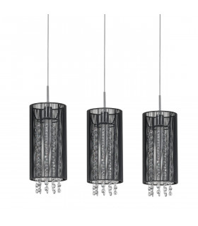 Lampada a sospensione in cristallo Lana BK nera