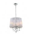 Cornelia Chrome crystal pendant lamp, white