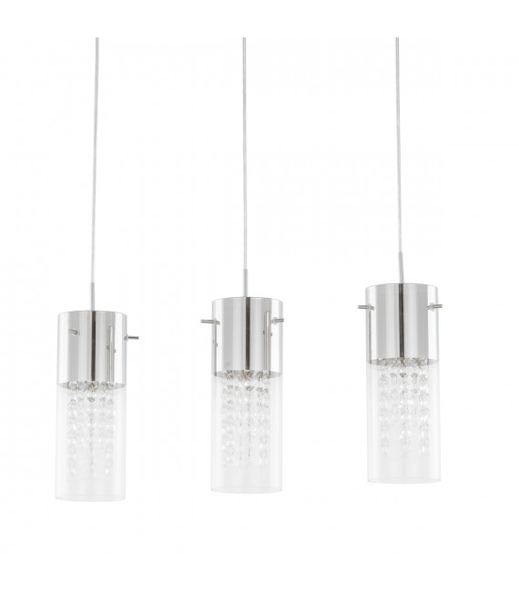 Marqu Chrome 3-light crystal pendant light