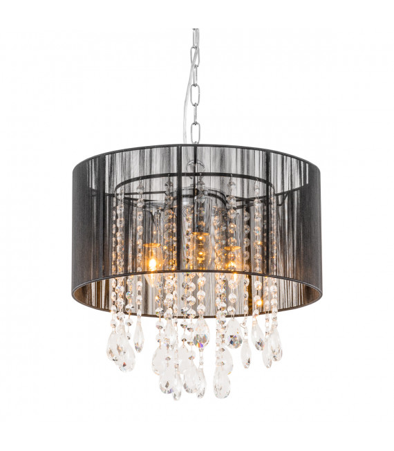 Lampada a sospensione in cristallo nero Essence
