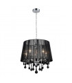 Cornelia Chrome crystal pendant lamp, black metal