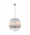 Cornelia Chrome crystal pendant light, white 5 bulbs