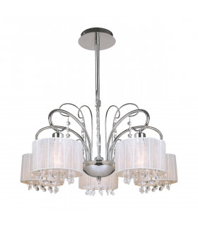 Span Chrome 5-Light Crystal Pendant