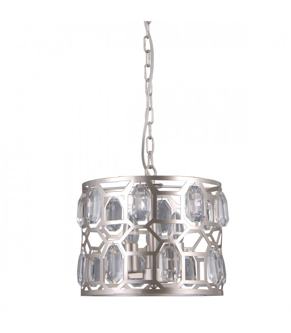 Momento Champagner Kristall Pendelleuchte Silber