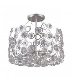 Lámpara colgante de cristal Champagne Nardo plata