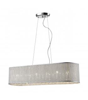 Suspension en cristal Quartz Chromée et argent