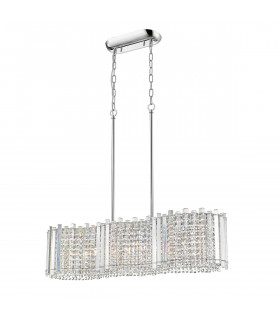 Lampada a sospensione in cristallo Carla Chrome, trasparente