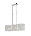 Carla Chrome crystal pendant light, clear 6 bulbs