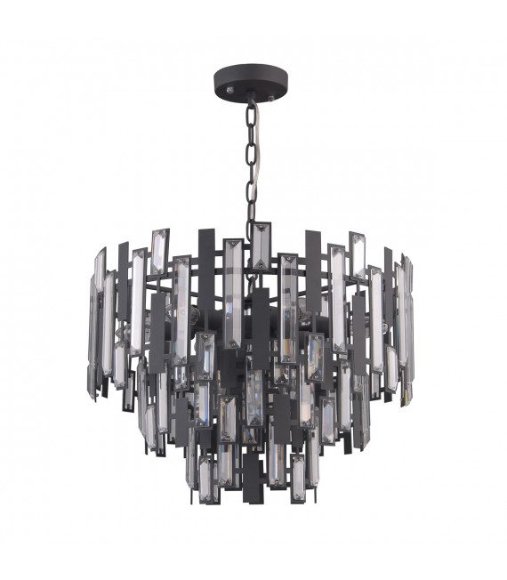 Lámpara colgante de cristal Lukas Negro, satinado