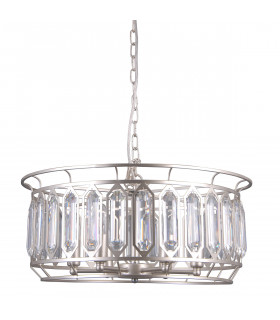 Lampada a sospensione in cristallo Priscilla Champagne argento