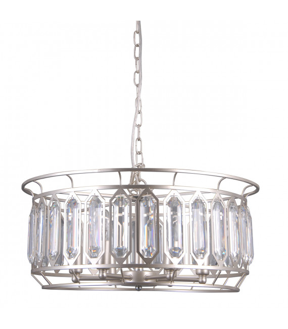 Lámpara colgante de cristal Priscilla Champagne plata