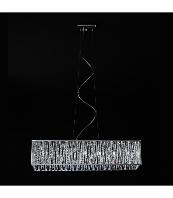 Suspension en cristal Vanessa couleur chrome