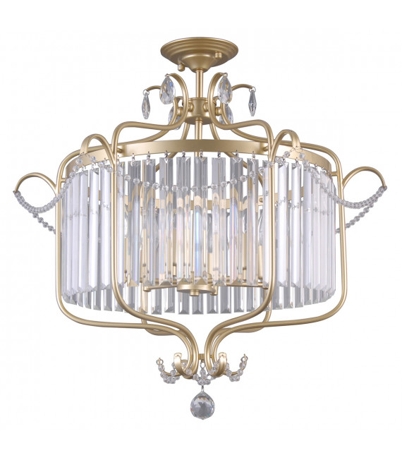 Suspension en cristal Rinaldo Champagne beige et doré