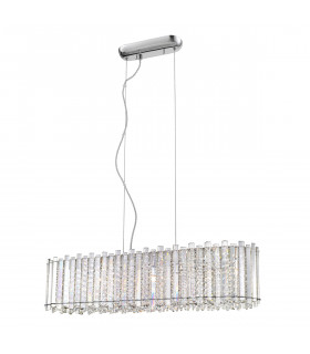 Carla Chrome crystal pendant lamp, transparent