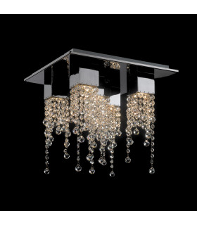 Larix Chrom Kristall Pendelleuchte
