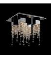 Larix Chrome crystal pendant light, 5 bulbs