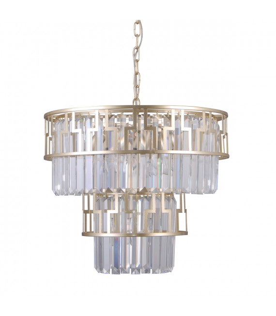 Lámpara colgante Filip Crystal Negro mate, dorado