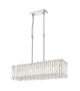 Carla Chrome Kristall Pendelleuchte, transparent