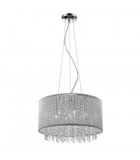 Suspension en cristal Anabella argent en aluminium