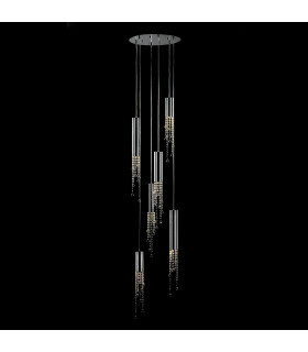 Lampada a sospensione in cristallo Larix cromato