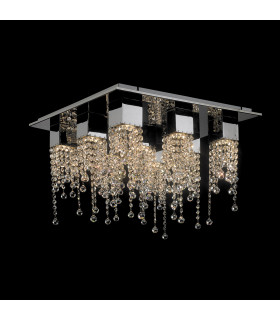 Larix Chrom Kristall Pendelleuchte
