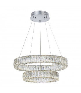 Perla Chrome crystal pendant lamp in metal