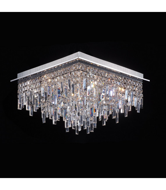 Crystal Pendant Lavenda Chrome 17 Bulbs