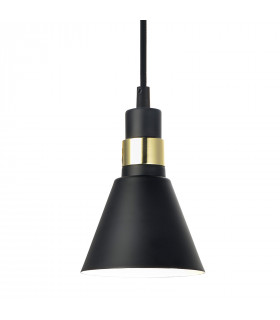 Industrial and retro pendant lamp Biagio Matt black, gold