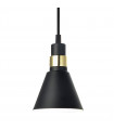 Industrial and retro pendant lamp Biagio Matt black, gold