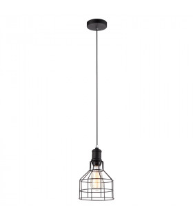 Industrial and retro suspension Synthia Black height 26 Cm