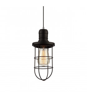 Industrial and retro pendant lamp Synthia Black in metal