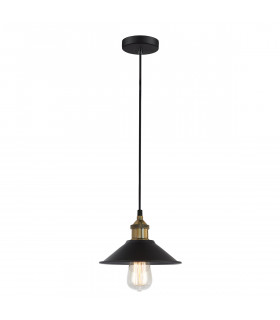 Industrial and retro pendant light Kermio Black in metal