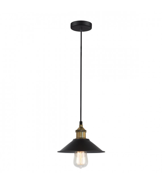 Lámpara colgante industrial y retro Kermio Negro