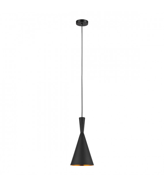 Lampada a sospensione industriale e retrò Pedro Black, ottone