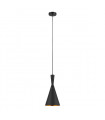 Suspension industrielle et rétro Pedro Noir, laiton 2 ampoules