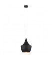 Industrial and retro pendant light Pedro Black, brass 3 bulbs