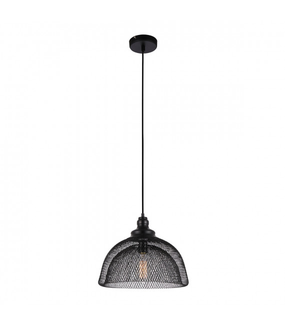 Industrial and retro Julienne Black metal pendant lamp 1 bulb